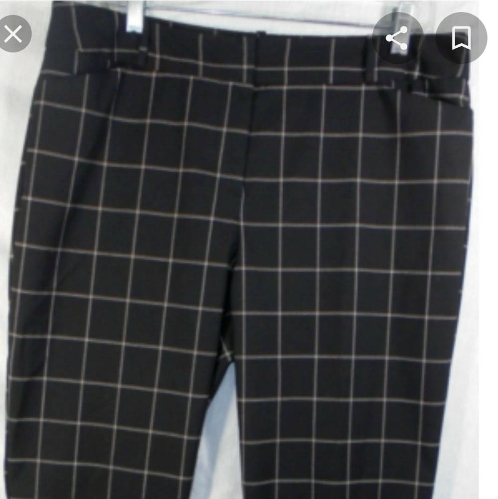 Black window pane pants
